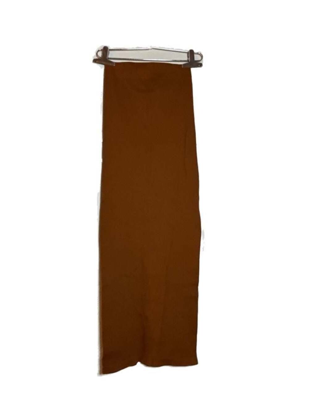 NWT H&M M Ribbed Knit Fitted Rust Brown Midi Dress